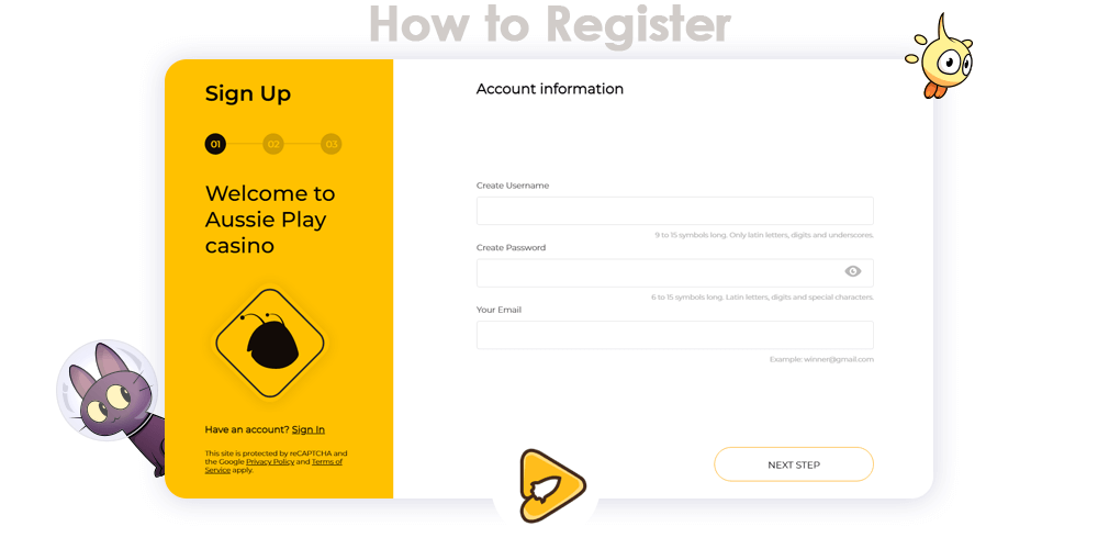 Registration at Aussieplay casino